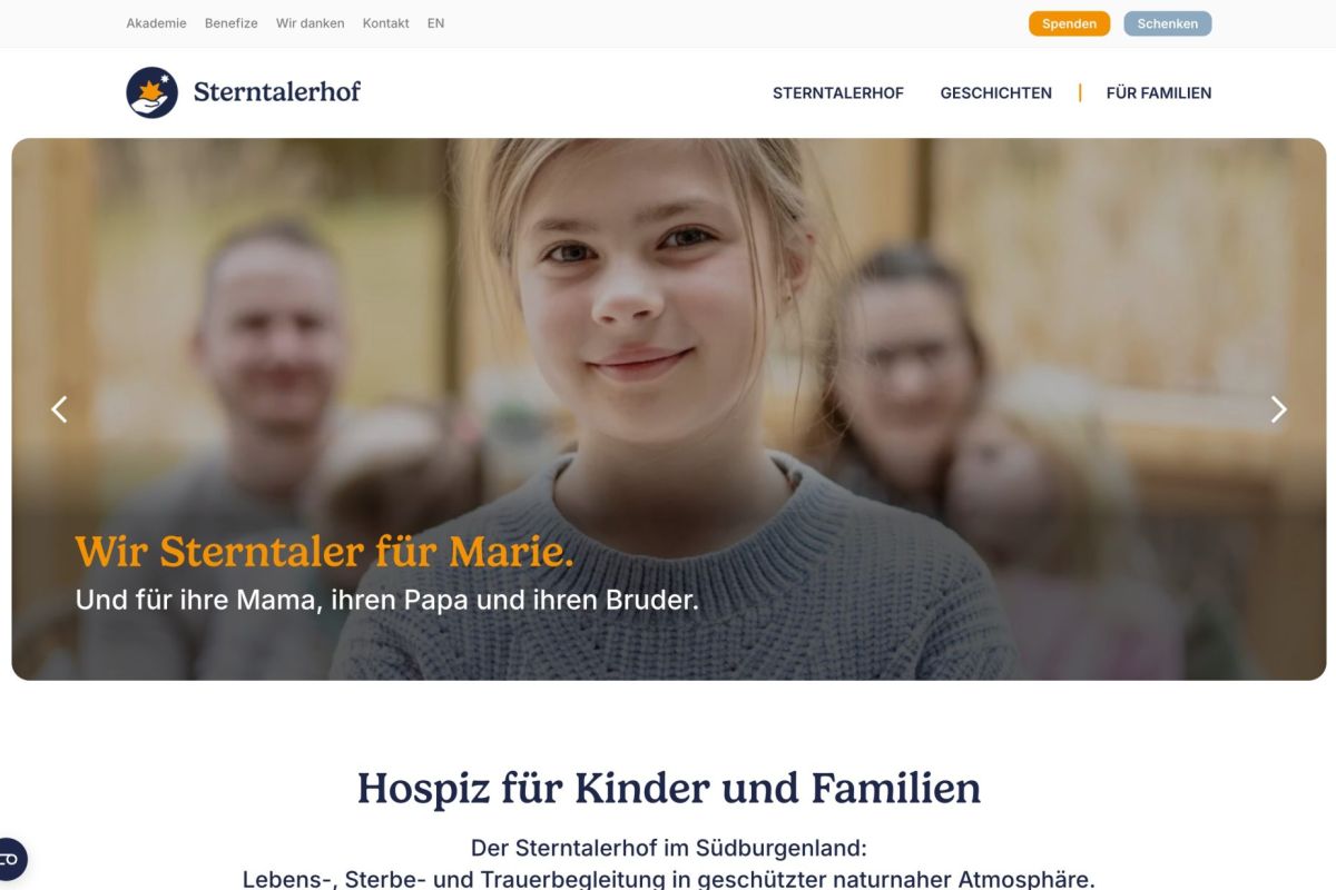 Webseite der Sterntalerhof
