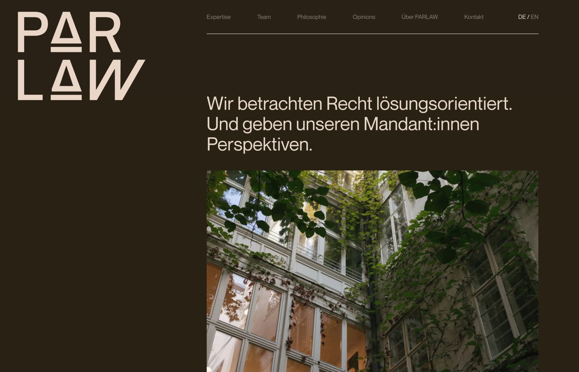 Webseite PARLAW Rechtsanwälte